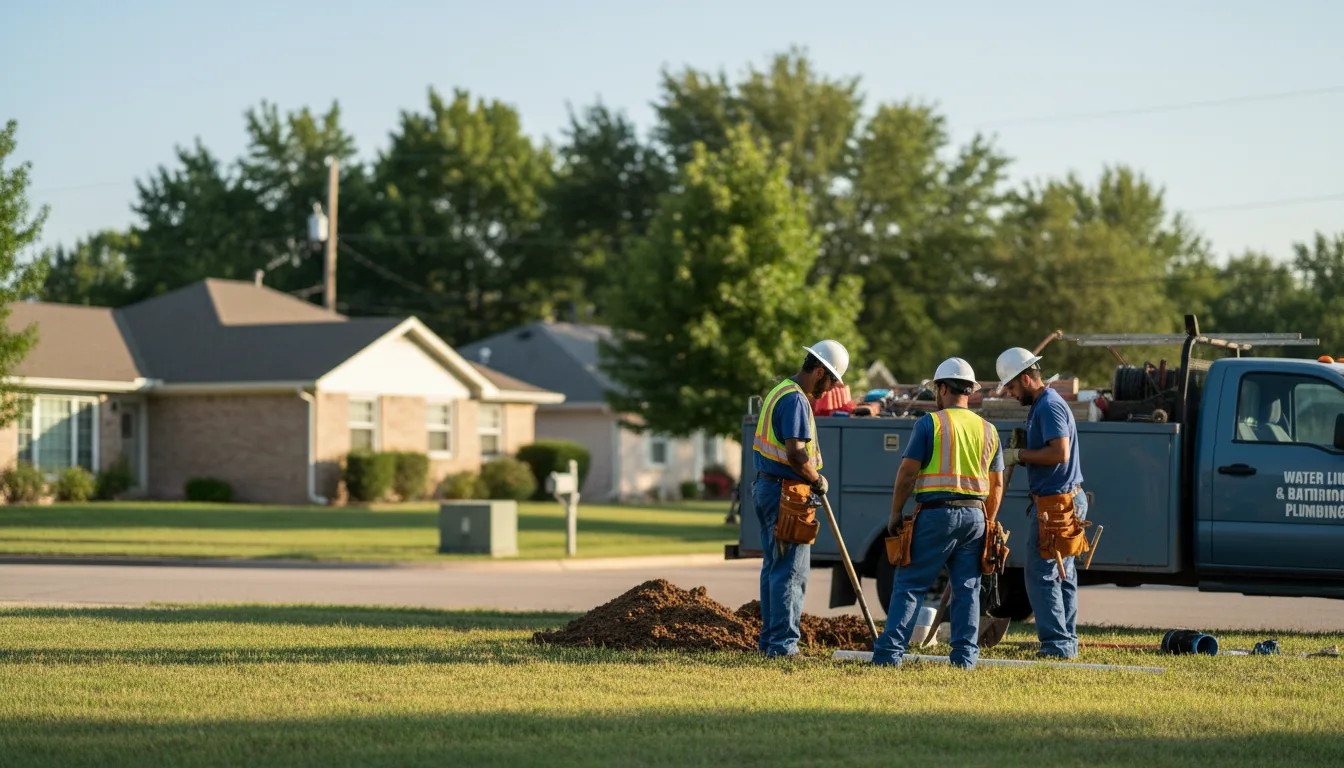 Residential water line and bathroom plumbing service in Bison, KS